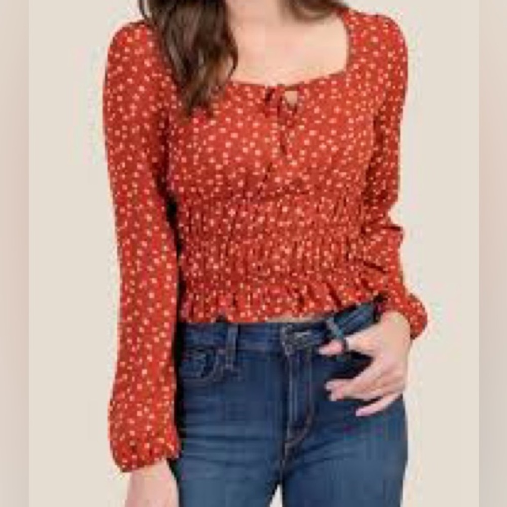 Francesca’s Floral Smocked Top
